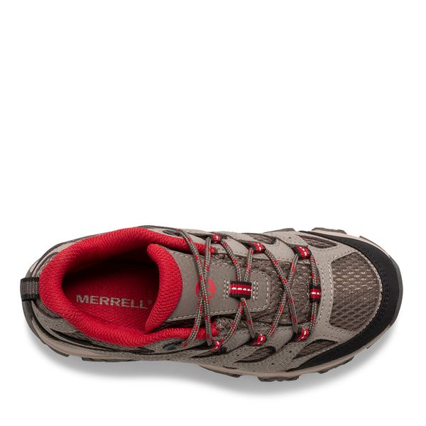 Zapatilla Niños Moab 3 Café/Rojo Waterproof Merrell