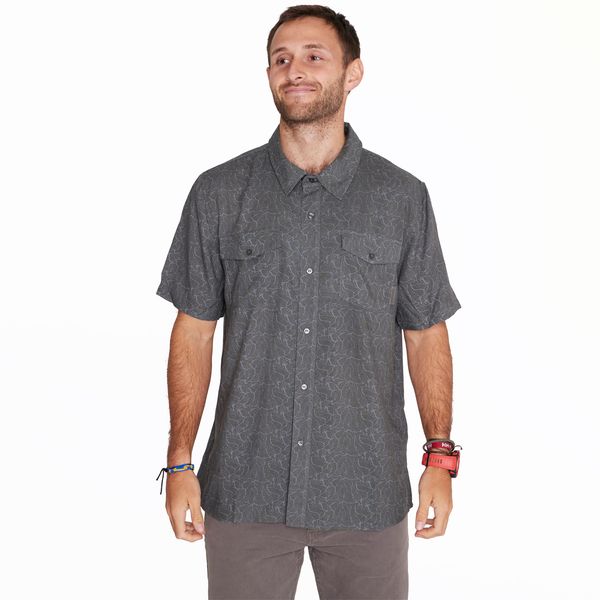 Camisa Hombre Shirt Short Sleeve Gris Merrell