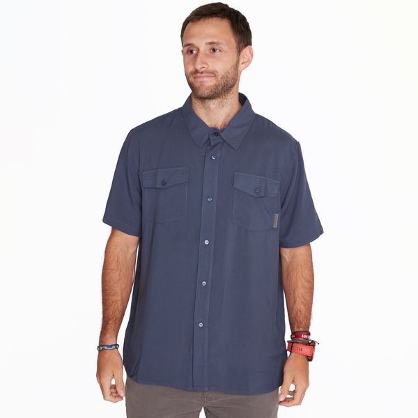 Camisa Hombre Shirt Short Sleeve Azul Oscuro Merrell