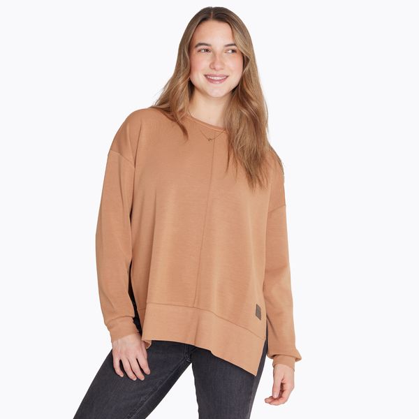 Poleron Mujer Crew Neck Sweatshirt Camel Merrell