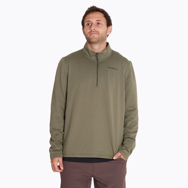 Poleron Hombre Geotex 1/4 Zip Verde Musgo Merrell