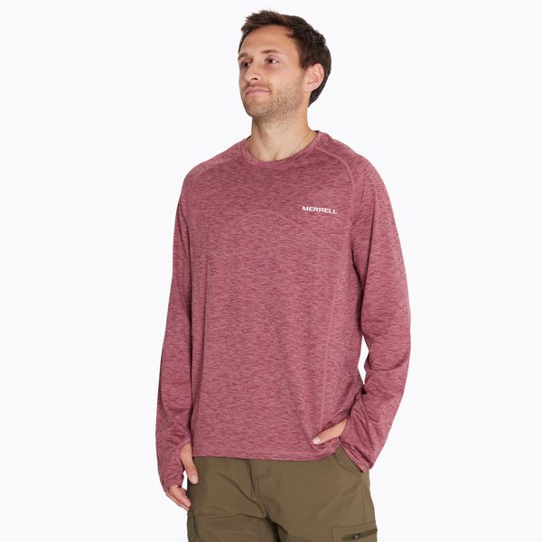 Polera Hombre Sport Long Sleeve Burdeo Merrell