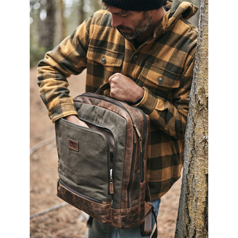 Mochila-Canvas-Cuero-Hombre-WX-Merr-BackPack-Verde-Rockford