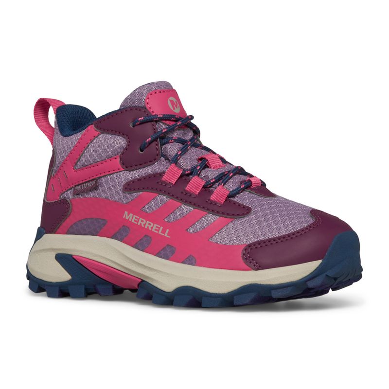 Zapatilla-Niña-Moab-Speed-2-Mid-Waterproof-Berry-Merrell