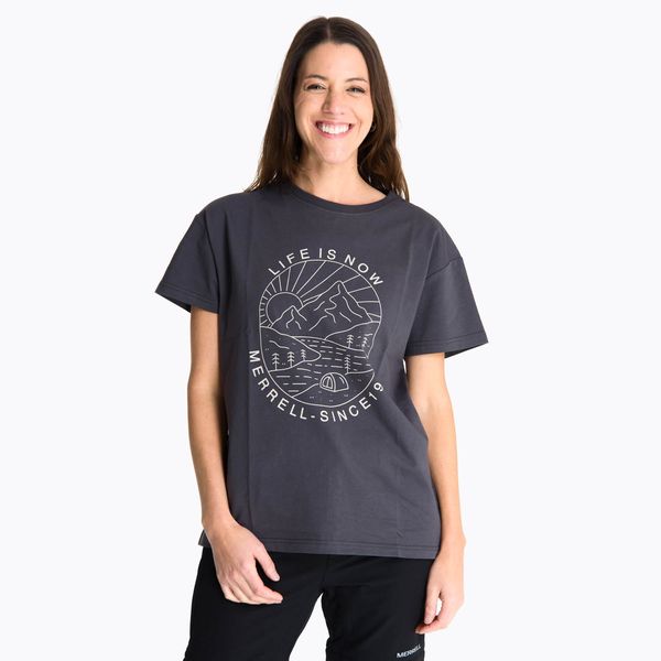 Polera Manga Corta Mujer Hata Gris Oscuro Merrell