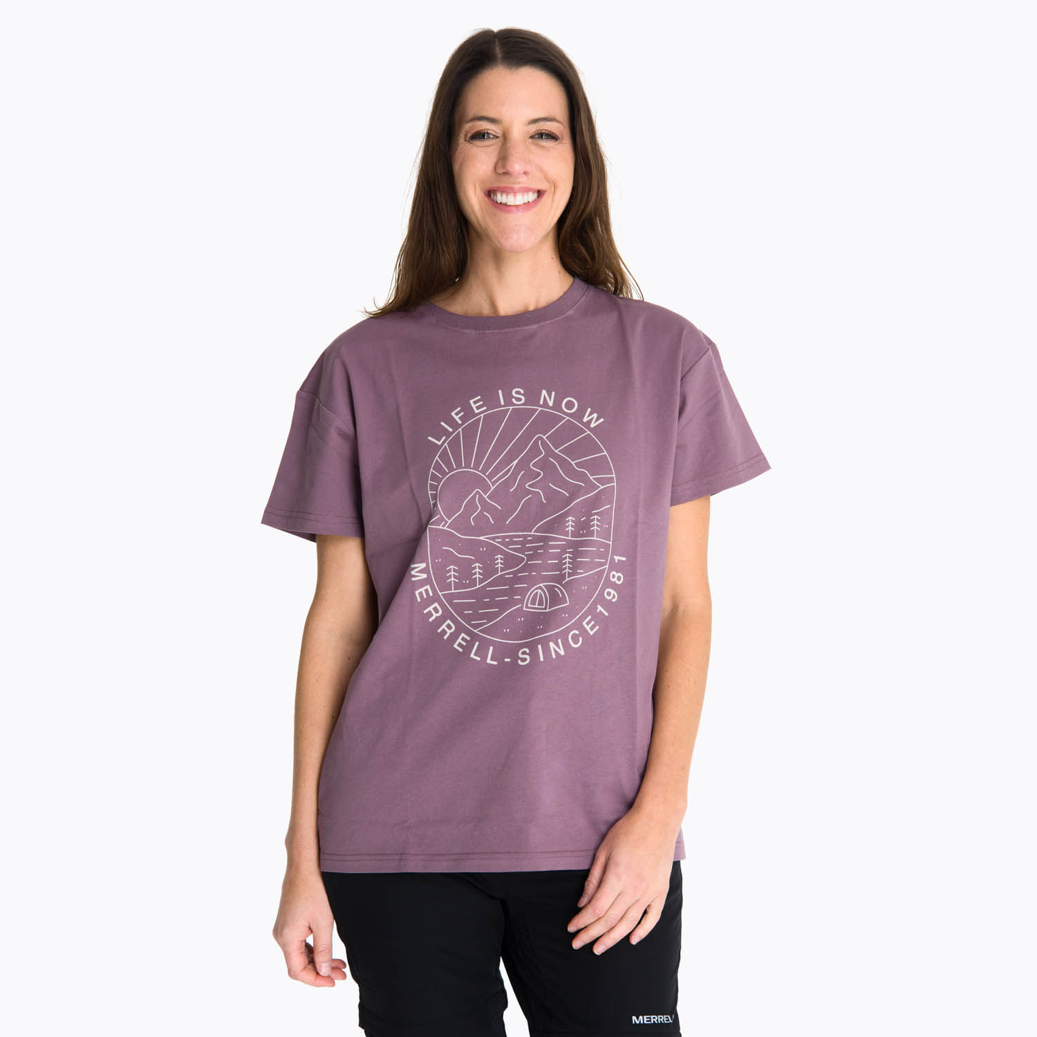 Polera Manga Corta Mujer Hata Morado Oscuro Merrell-Merrell Chile