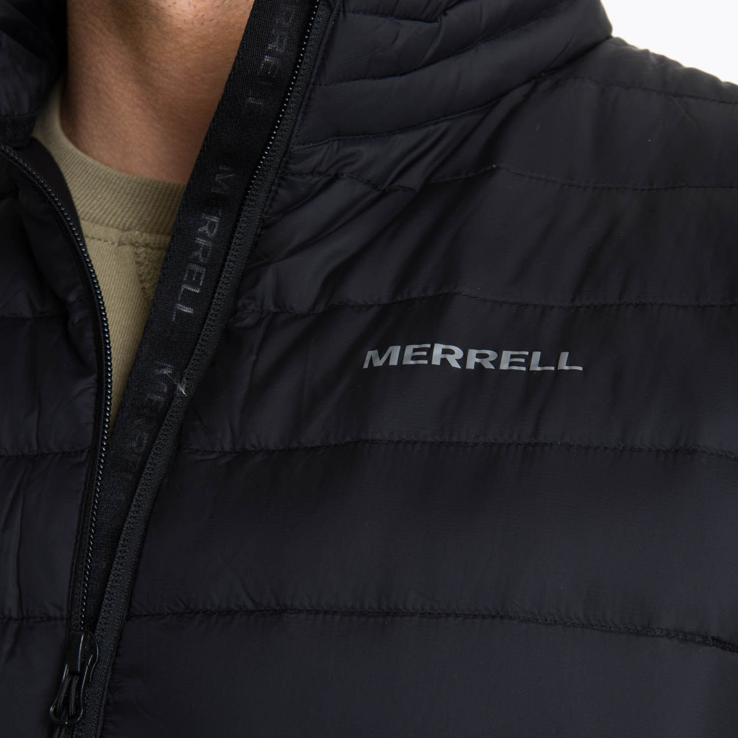 Parka Pluma Sin Mangas Hombre Taihape Negro Merrell