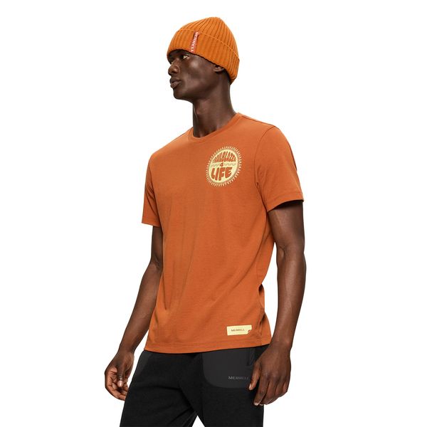 Polera Manga Corta Hombre For Life Naranjo Merrell