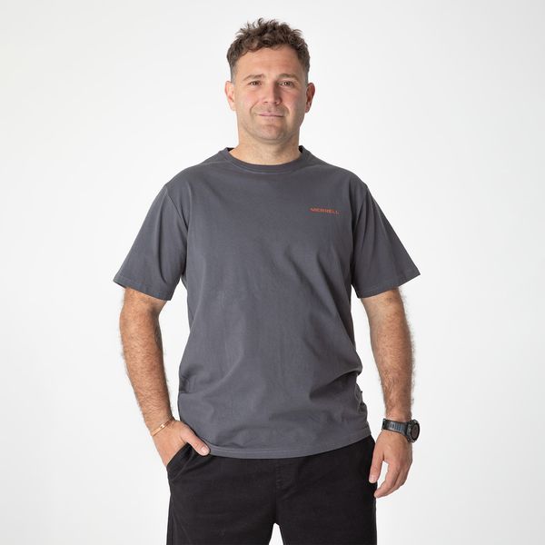 Polera Manga Corta Hombre Douglas Gris Oscuro Merrell