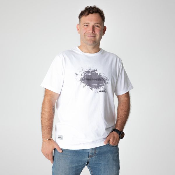 Polera Hombre Fireflies Bike & Lines Blanca Merrell