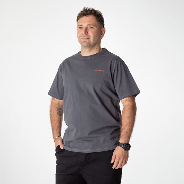 Polera Manga Corta Hombre Douglas Gris Oscuro Merrell