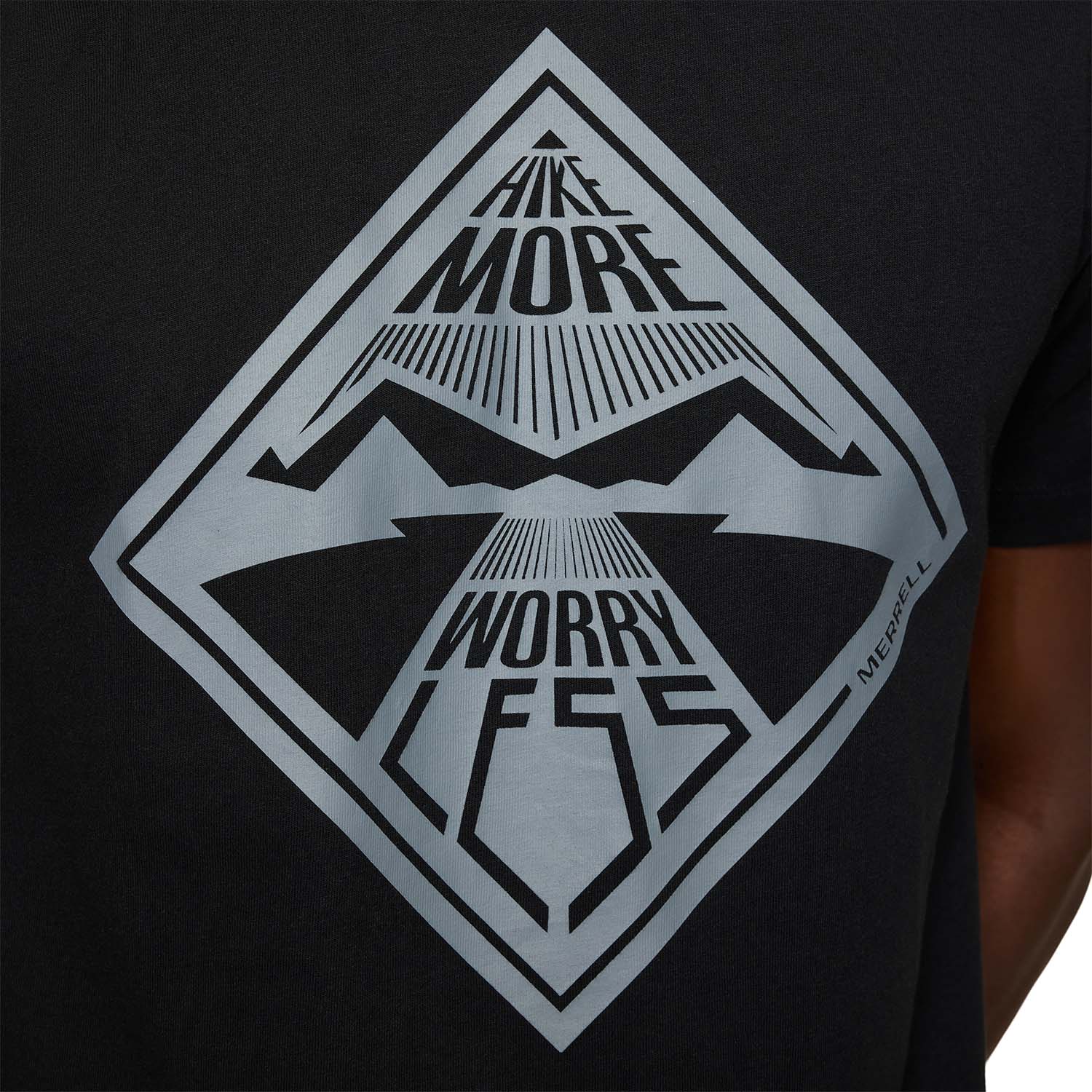 Polera Manga Corta Hombre Worry Less Negro Merrell
