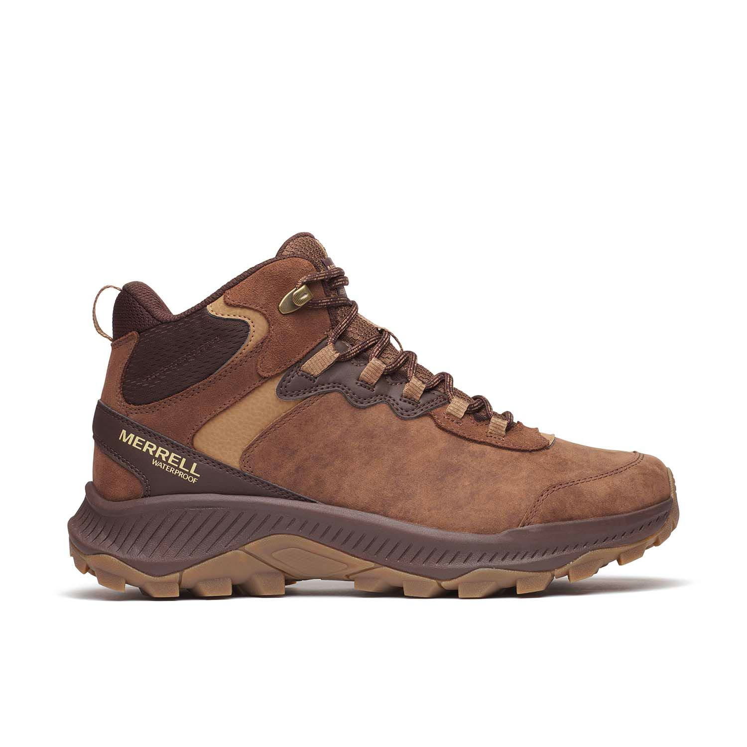 Botin Hombre Speed Strike 2 Leather Mid Waterproof Café Merrell