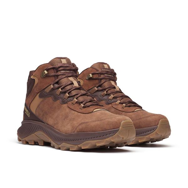 Botin Hombre Speed Strike 2 Leather Mid Waterproof Café Merrell