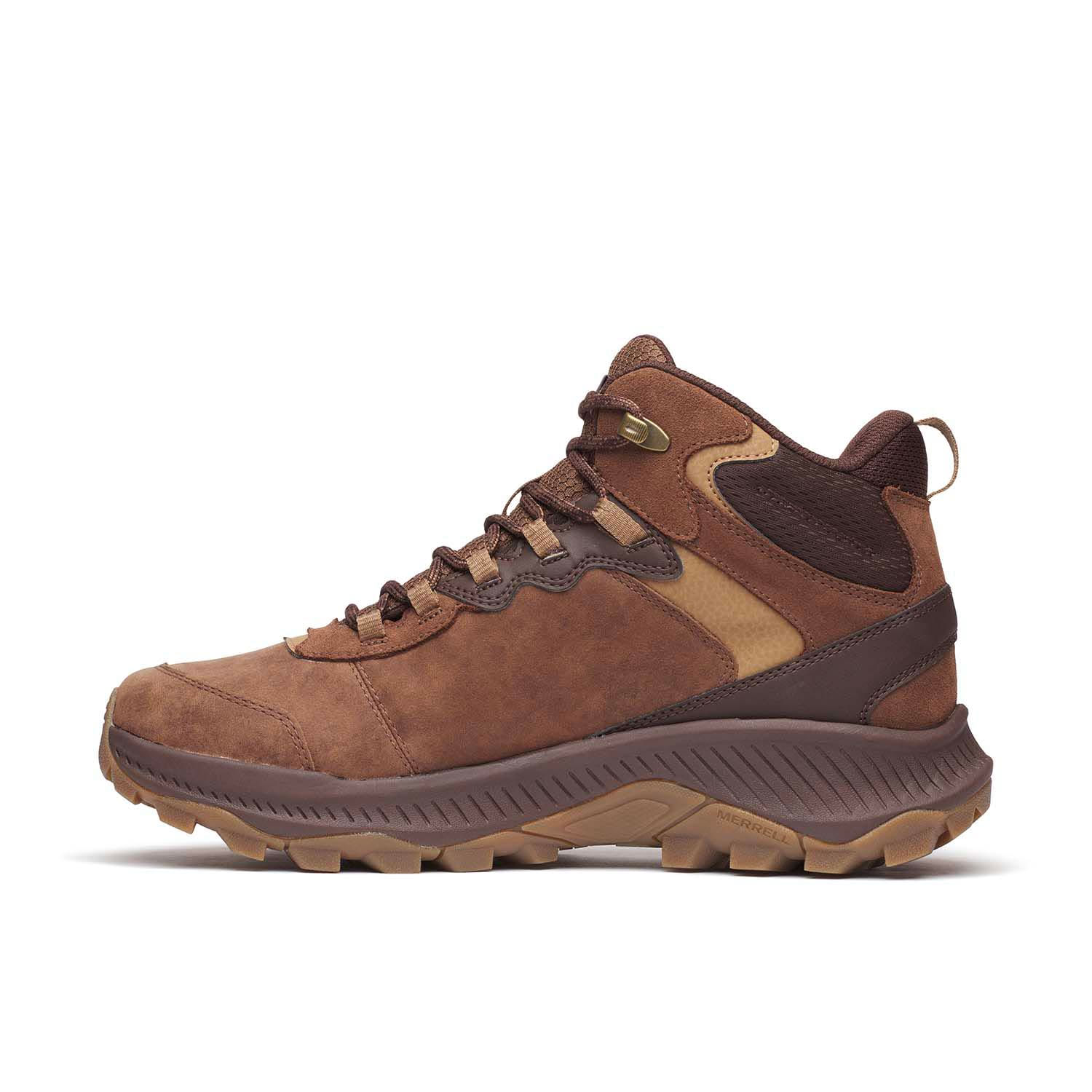 Botin Hombre Speed Strike 2 Leather Mid Waterproof Café Merrell