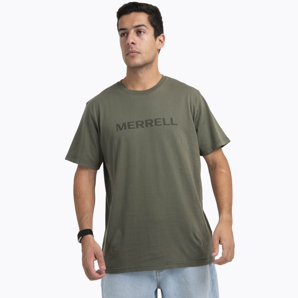 Polera Manga Corta Hombre Logo Tee Verde Merrell