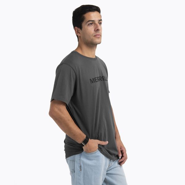 Polera Manga Corta Hombre Logo Tee Gris Oscuro Merrell
