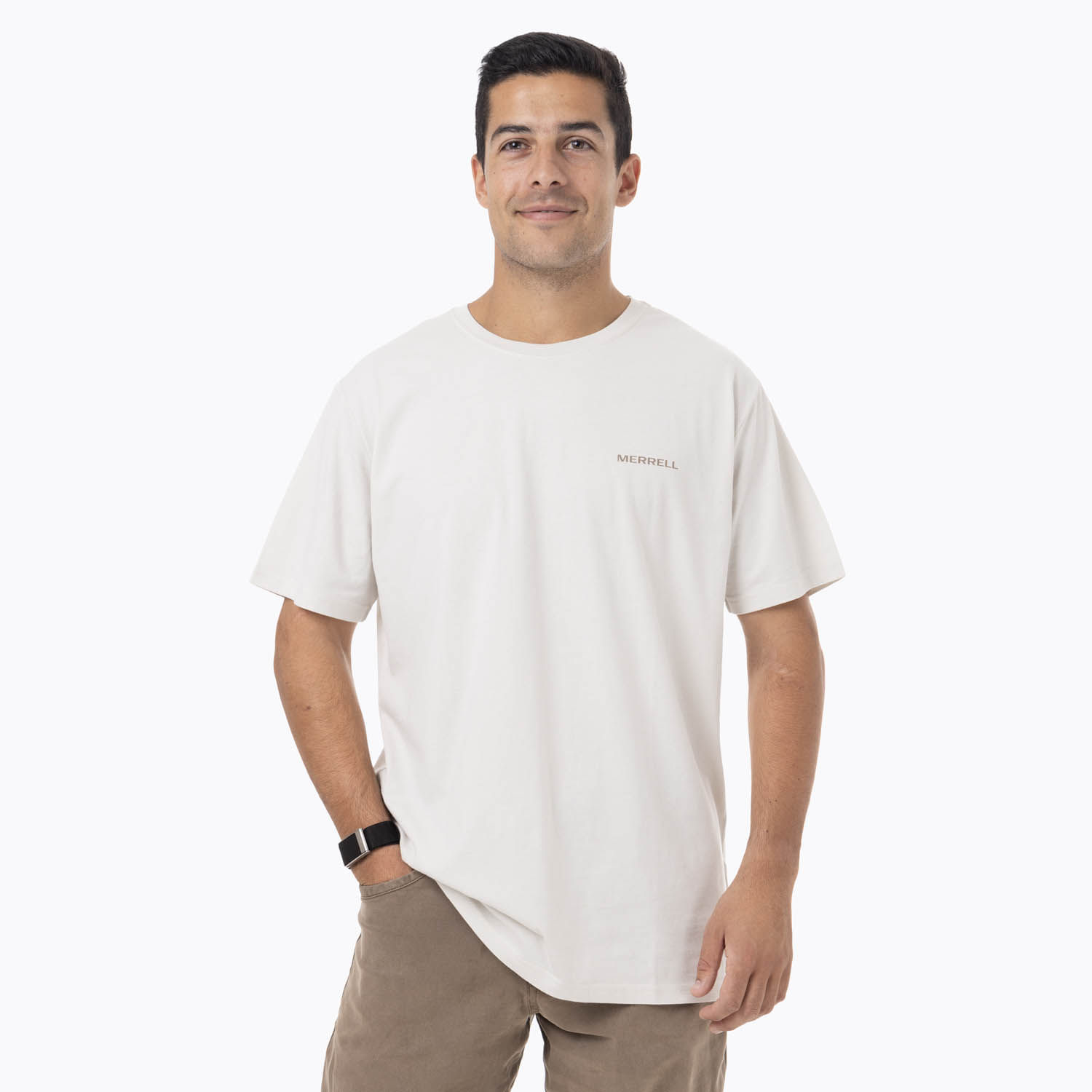 Polera Manga Corta Hombre Sapais Beige Merrell